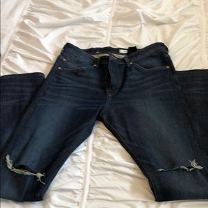 Skinny stretch dark washed stretch jeans